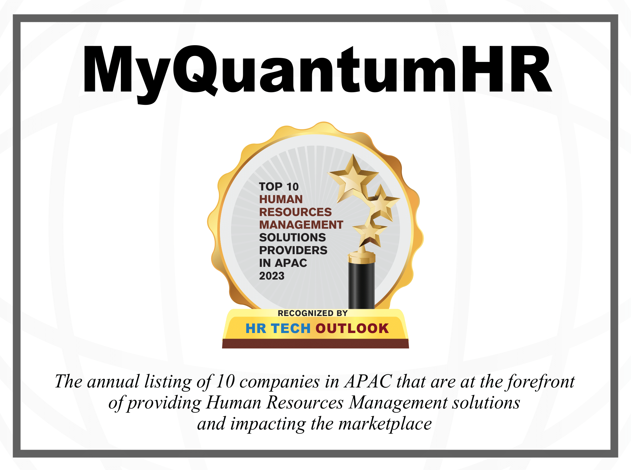 MyQuantumHR HR Tech Outlook Certificate